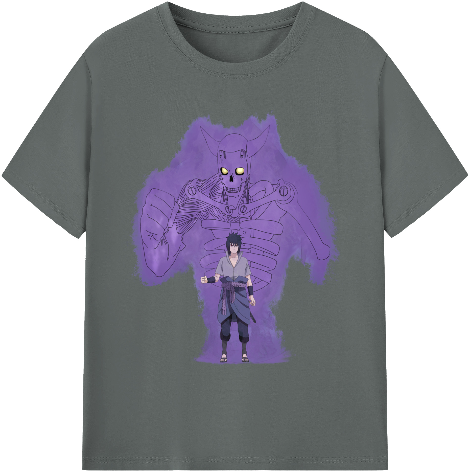 （画像用） NARUTO -ナルト- うちは サスケ Uchiha Sasuke 綿100％ メンズ半袖Tシャツ｜肌触りやわらか＆通気性